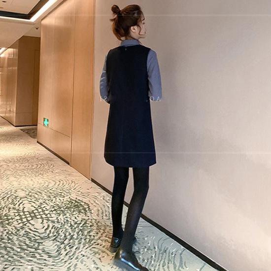 【送料無料】マタニティ シャツ + ワンピース セットアップ 2点セット ツーピース 膝丈