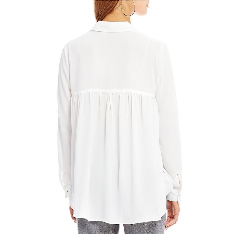 ジョーンズ ニューヨーク レディース トップス ブラウス・シャツ【Jones New York Roll-Sleeve Tiered Back Hi-Low Hem Shirt】Ivory ジョーンズ ニューヨーク レディース トップス ブラウス・シャツ【Jones New York Roll-Sleeve Tiered Back Hi-Low Hem Shirt】Ivory