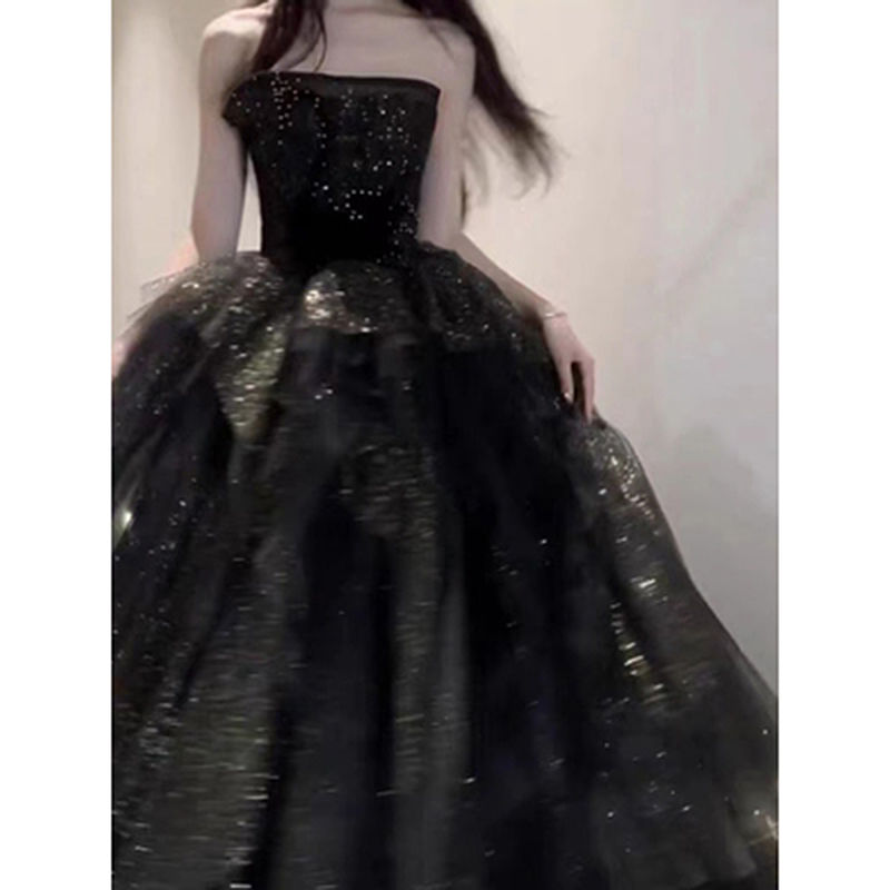 ブラックイブニングドレス成人式宴会芸術試験ホストブフォレストドレス mdprevattcaulkingandwaterproofing.com