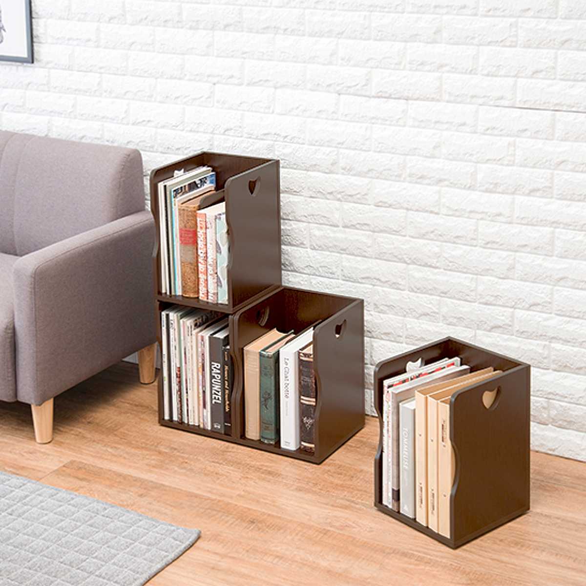 ミニブックスタンド 4個組 積み重ね 仕切り1枚タイプ 幅24.5cm ミニブックスタンド 4個組 積み重ね 仕切り1枚タイプ 幅24.5cm