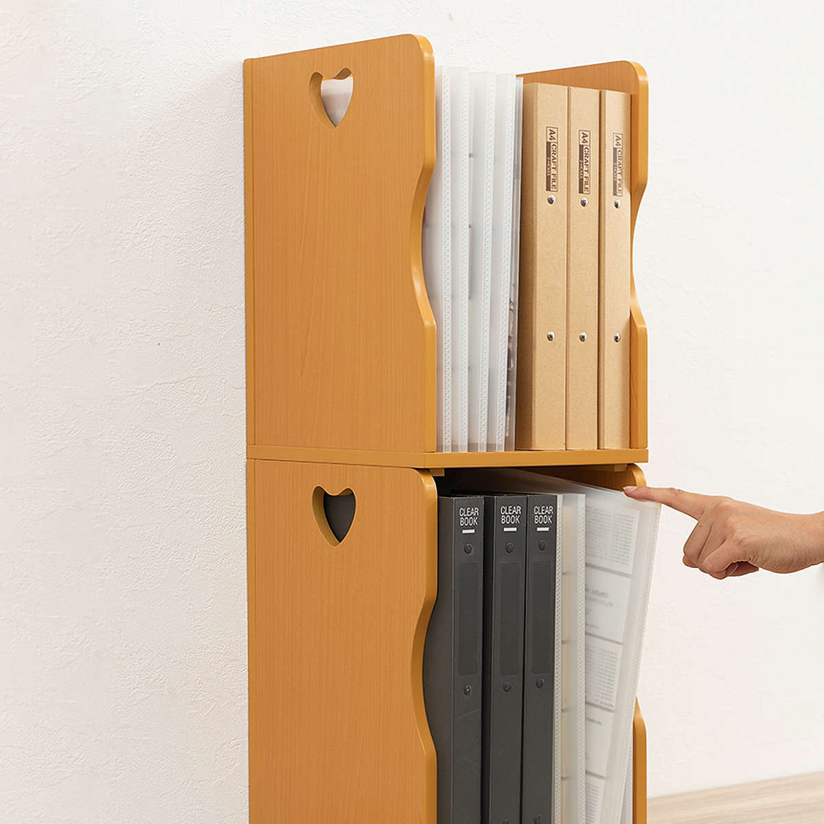 ミニブックスタンド 4個組 積み重ね 仕切り1枚タイプ 幅24.5cm ミニブックスタンド 4個組 積み重ね 仕切り1枚タイプ 幅24.5cm