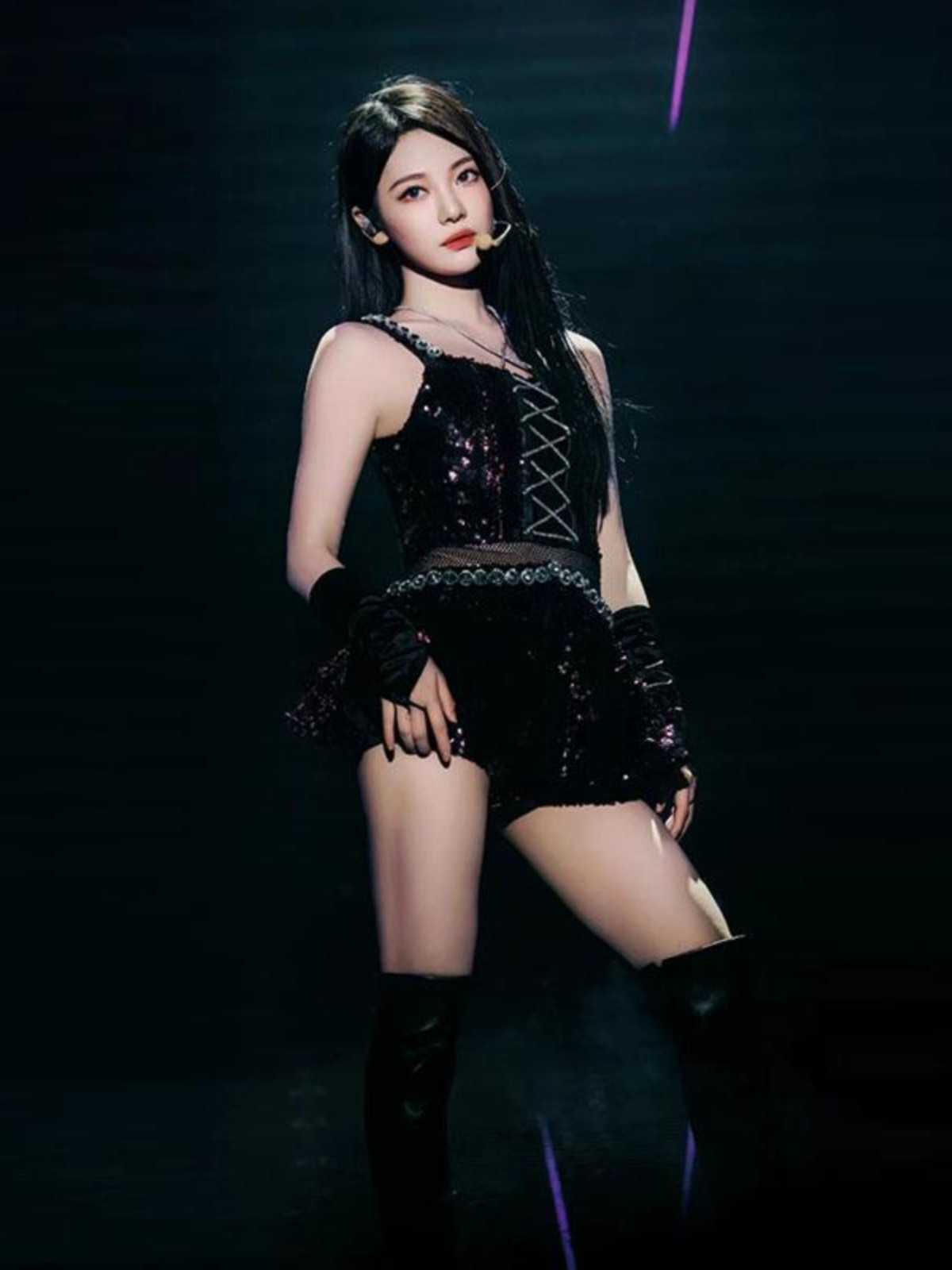 AespaNingYizhuoパフォーマンスコスチュームブラックスーツジャズダンスパフォーマンス