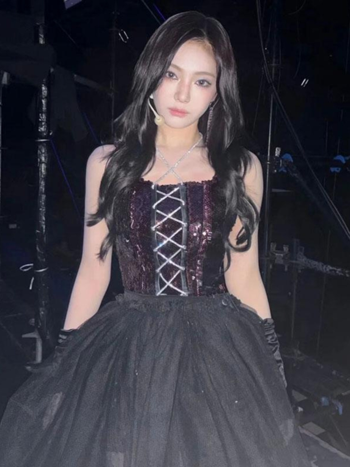 AespaNingYizhuoパフォーマンスコスチュームブラックスーツジャズダンスパフォーマンス