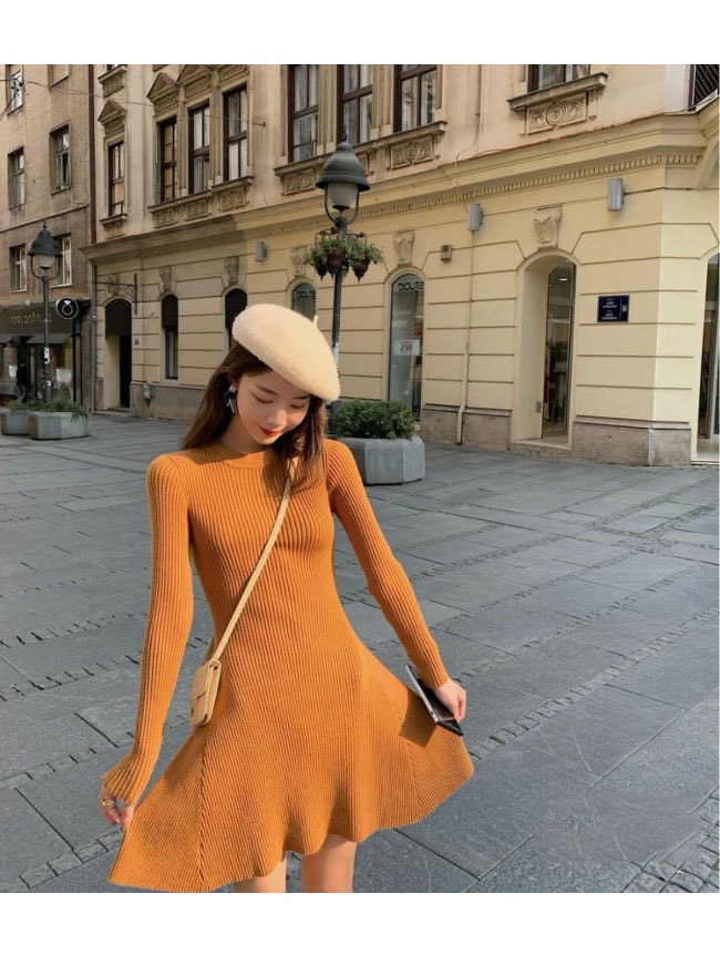 【急速出荷】リブ ニットワンピース 膝丈 ワンピース レディース ニットワンピース ひざ丈 クルーネック ワンピース ニット ニットワンピ 膝丈 長袖 上品 シンプル 秋冬 無地 体型カバー オシ 【急速出荷】リブ ニットワンピース 膝丈 ワンピース レディース ニットワンピース ひざ丈 クルーネック ワンピース ニット ニットワンピ 膝丈 長袖 上品 シンプル 秋冬 無地 体型カバー オシ