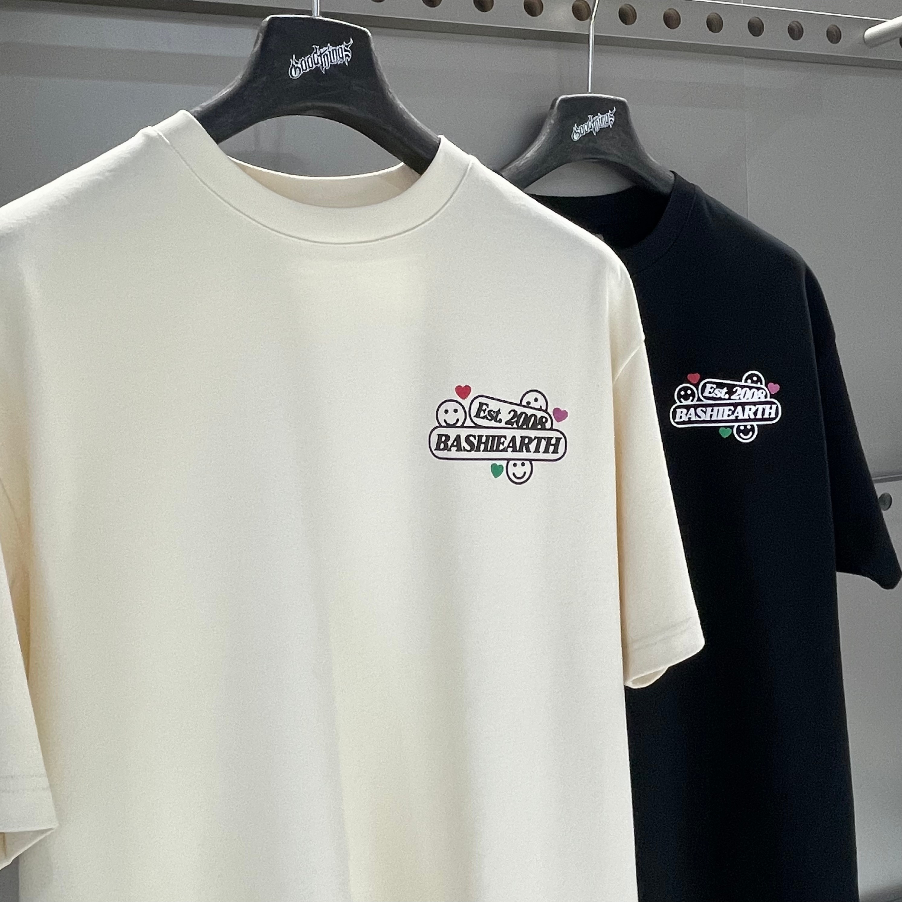G24SST106翌日発送メンズ2024新作Tシャツカットソー丸首アメカジins風レトロ半袖トップスデザイン高級感英字ストリート大人オーバーサイズ可愛い抜け感ユニセックスブラックベージュクルーネック