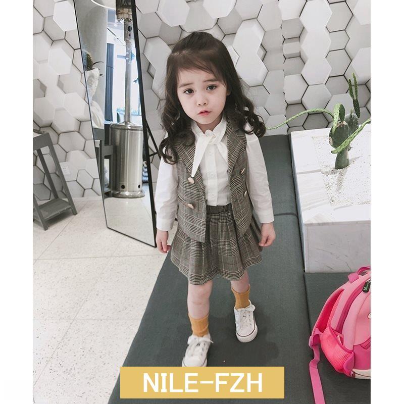 子供スーツ フォーマル 子供服 ベスト シャツ スカート 入学式 卒業式 可愛い おしゃれ 通学着 セットアップ キッズ 長袖 春秋 ３点セット