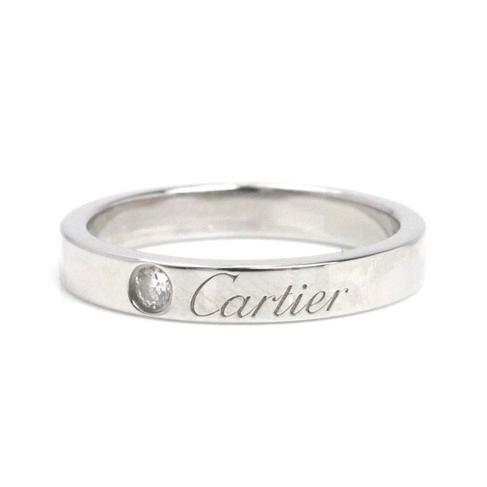 CARTIER カルティエ Pt950プラチナ Cドゥ カルティエ ウェディング 1Pダイヤ リング・指輪 B4051349 ダイヤモンド 9号 49 4.6g レディース 中古 美品