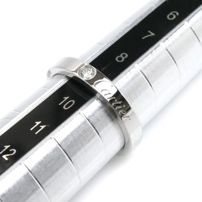 CARTIER カルティエ Pt950プラチナ Cドゥ カルティエ ウェディング 1Pダイヤ リング・指輪 B4051349 ダイヤモンド 9号 49 4.6g レディース 中古 美品
