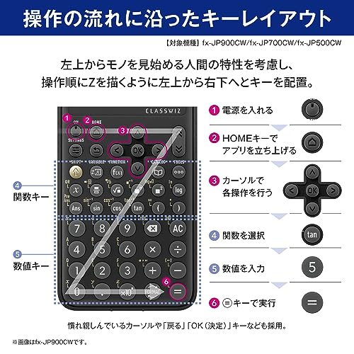 CASIO 関数電卓 高精細日本語表示 関数機能700以上 fx-JP900CW-N
