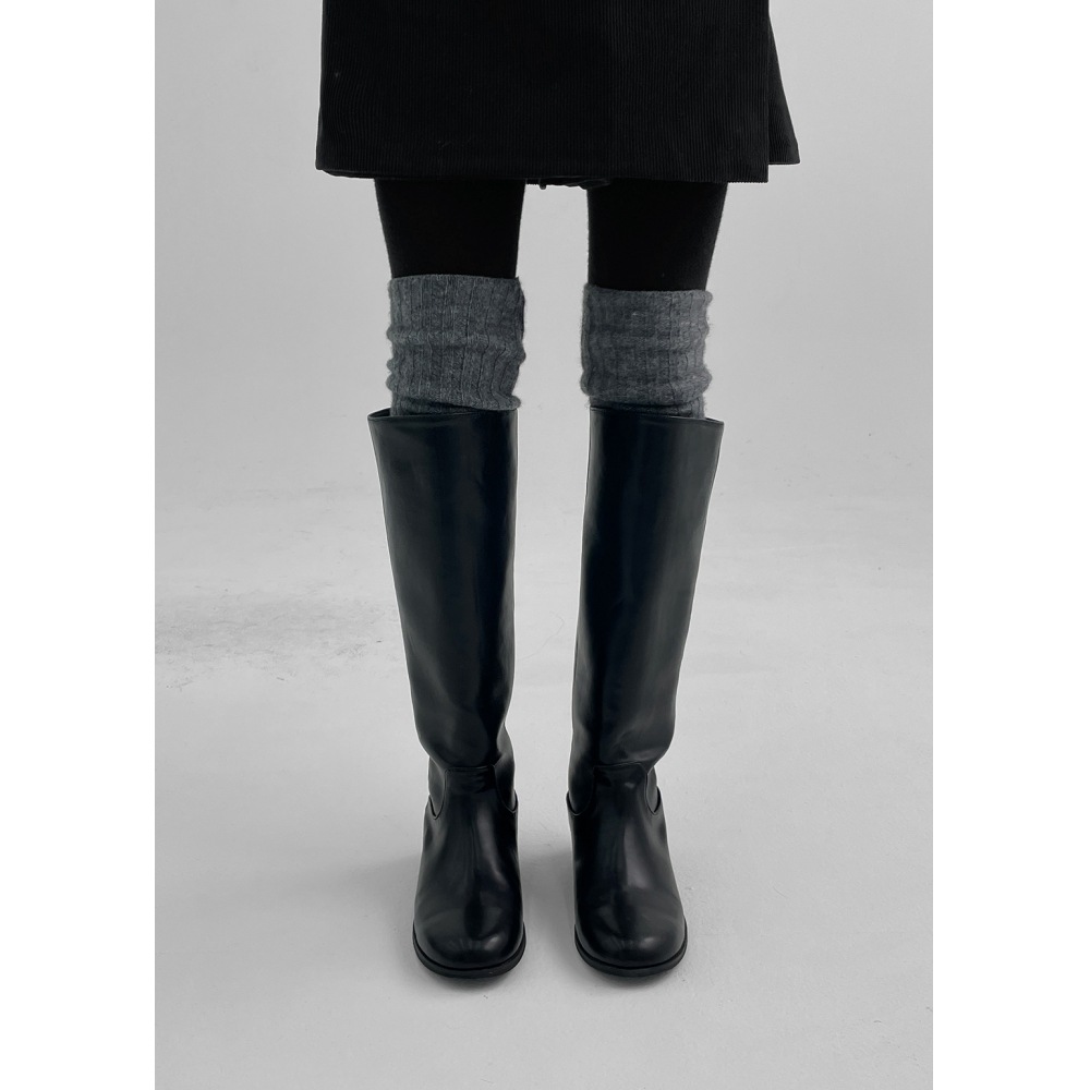 ブラックアップショートベーシックロングブーツ ブラックアップショートベーシックロングブーツ