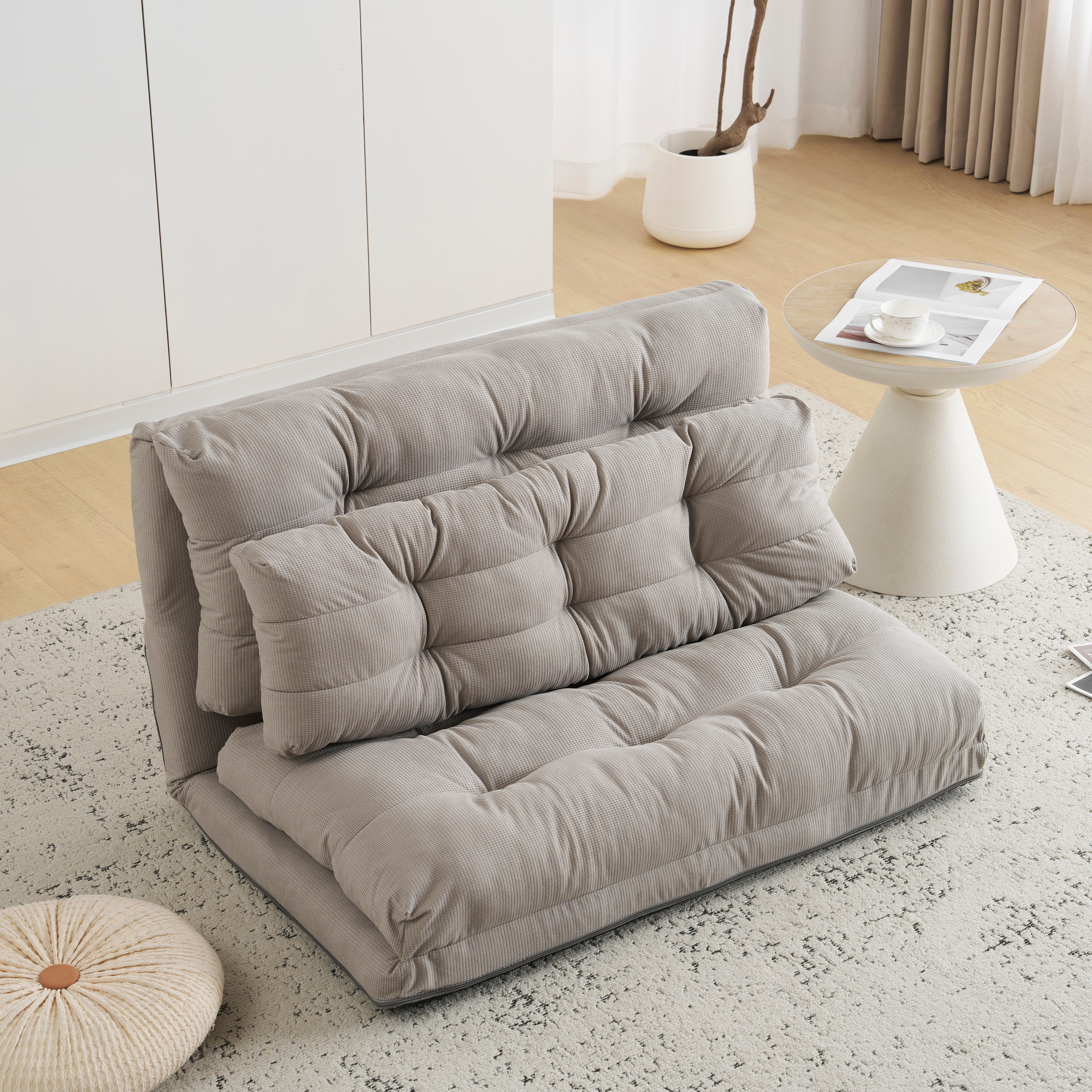 [国内即発送]ソファーベッド ソファベッド ローソファー 2人掛け マルチに使える3WAY 幅108cm 6段階リクライニング クッション付き 座椅子 1人掛け ソファ 折りたたみ 折り畳み コンパク