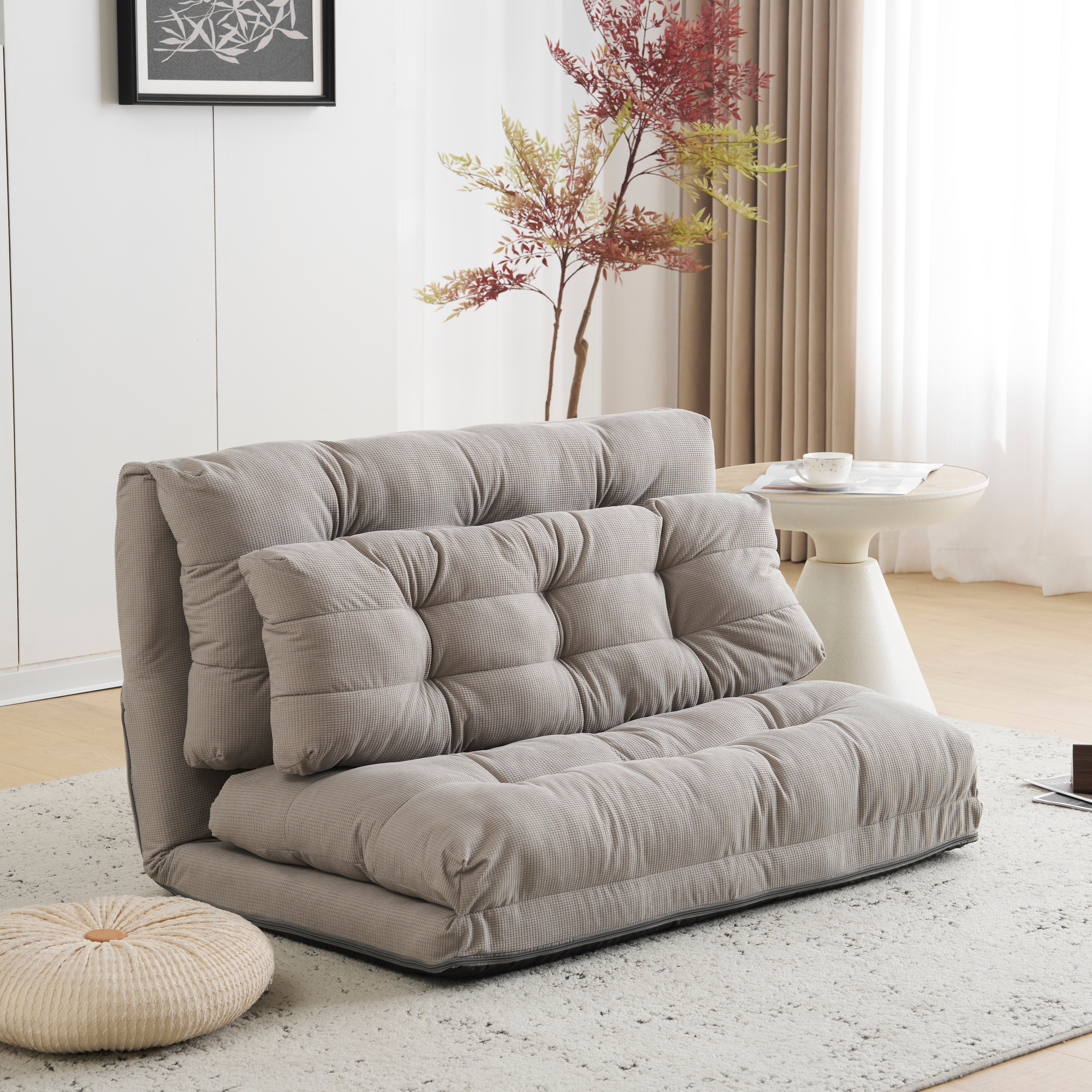 [国内即発送]ソファーベッド ソファベッド ローソファー 2人掛け マルチに使える3WAY 幅108cm 6段階リクライニング クッション付き 座椅子 1人掛け ソファ 折りたたみ 折り畳み コンパク