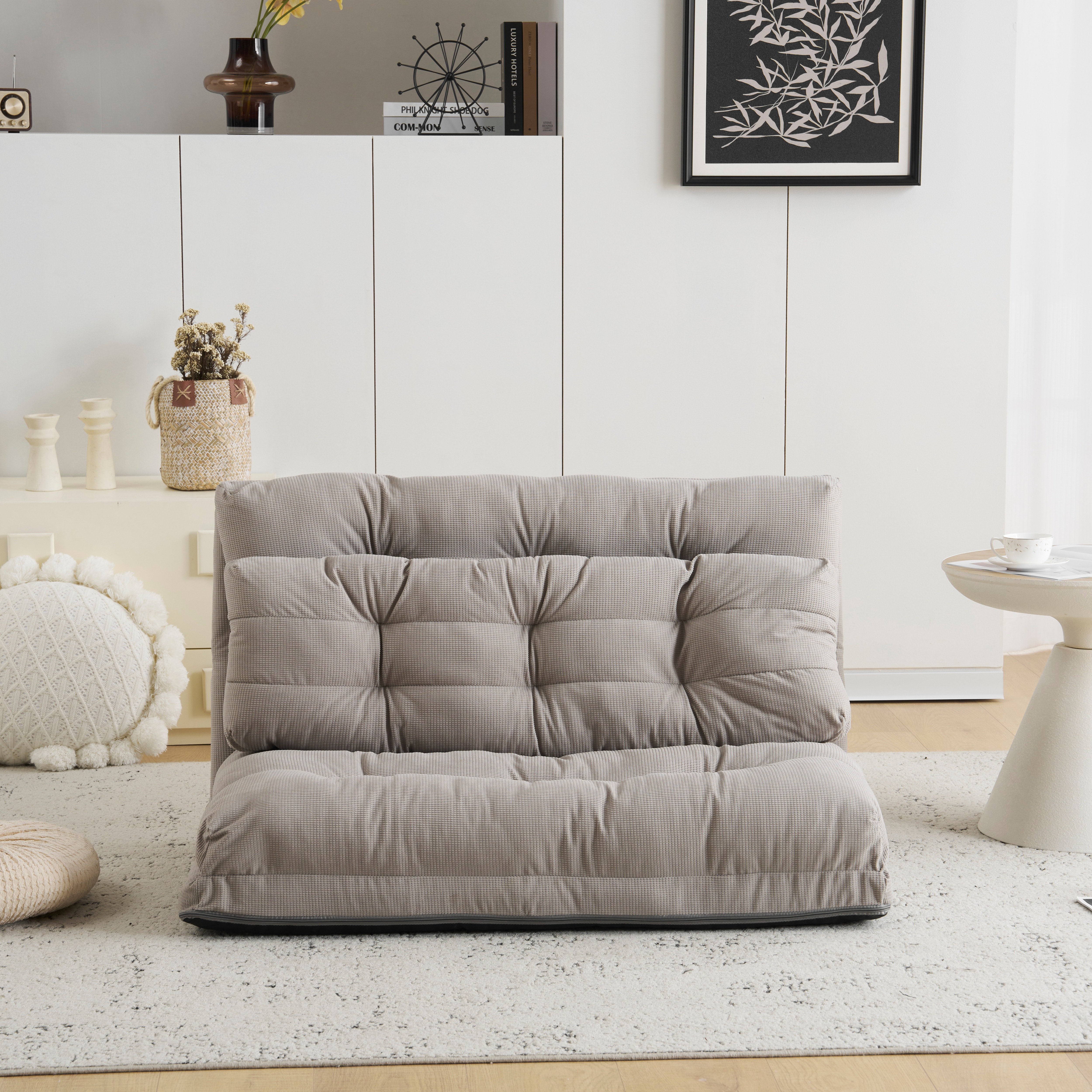 [国内即発送]ソファーベッド ソファベッド ローソファー 2人掛け マルチに使える3WAY 幅108cm 6段階リクライニング クッション付き 座椅子 1人掛け ソファ 折りたたみ 折り畳み コンパク