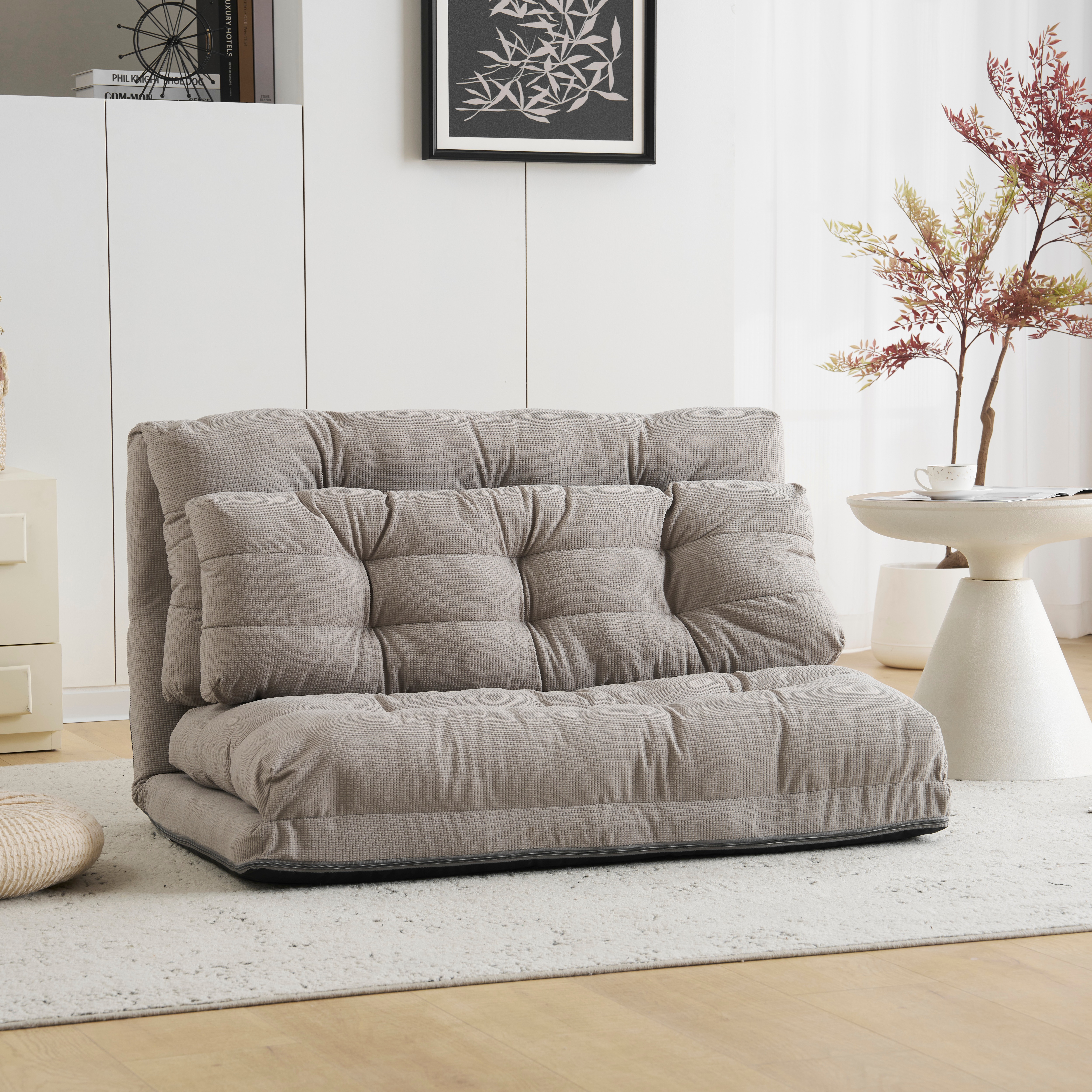 [国内即発送]ソファーベッド ソファベッド ローソファー 2人掛け マルチに使える3WAY 幅108cm 6段階リクライニング クッション付き 座椅子 1人掛け ソファ 折りたたみ 折り畳み コンパク