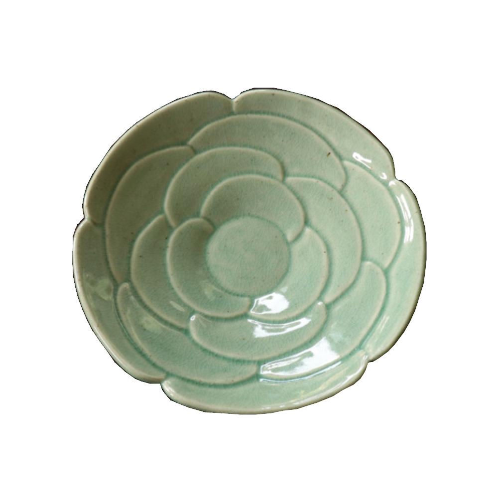 韓国伝統青磁牡丹皿3番 淡い青色と濃い青色の セット SMT 0039