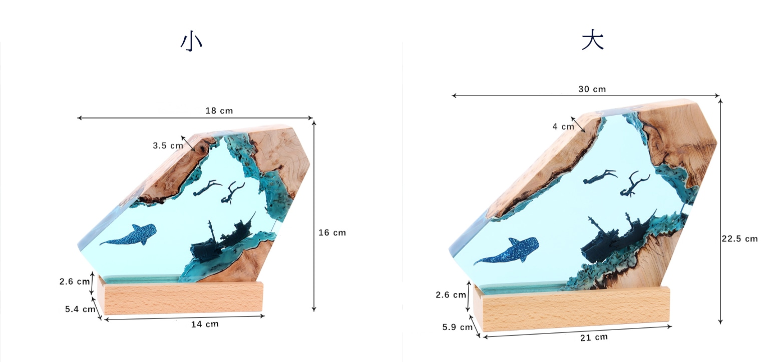 ジンベエザメ ナイトライト LEDライト テーブルランプ スタンド ベッドサイド ムードライト 樹脂装飾