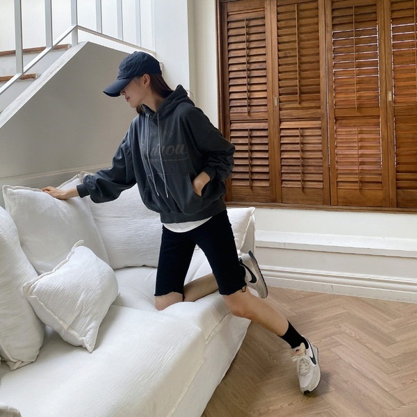 韓国 東大門 レタリング ビンテージ オーバーフィット フードTシャツ 韓国 東大門 レタリング ビンテージ オーバーフィット フードTシャツ