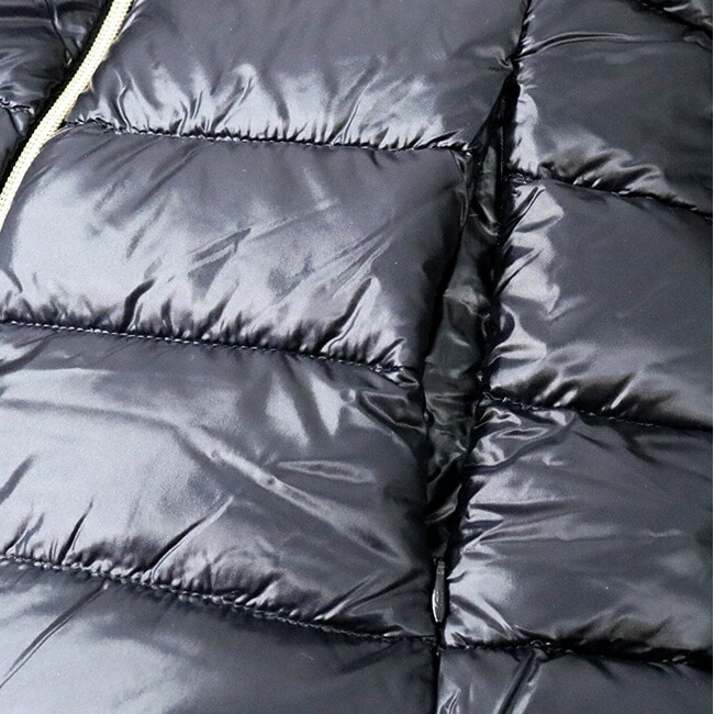 PI0485DIC-M03 CLAUDIA ベルト付きダウンジャケット ダウンコート ミディアム 首元ニット BLACK レディース アウター スタンドネック