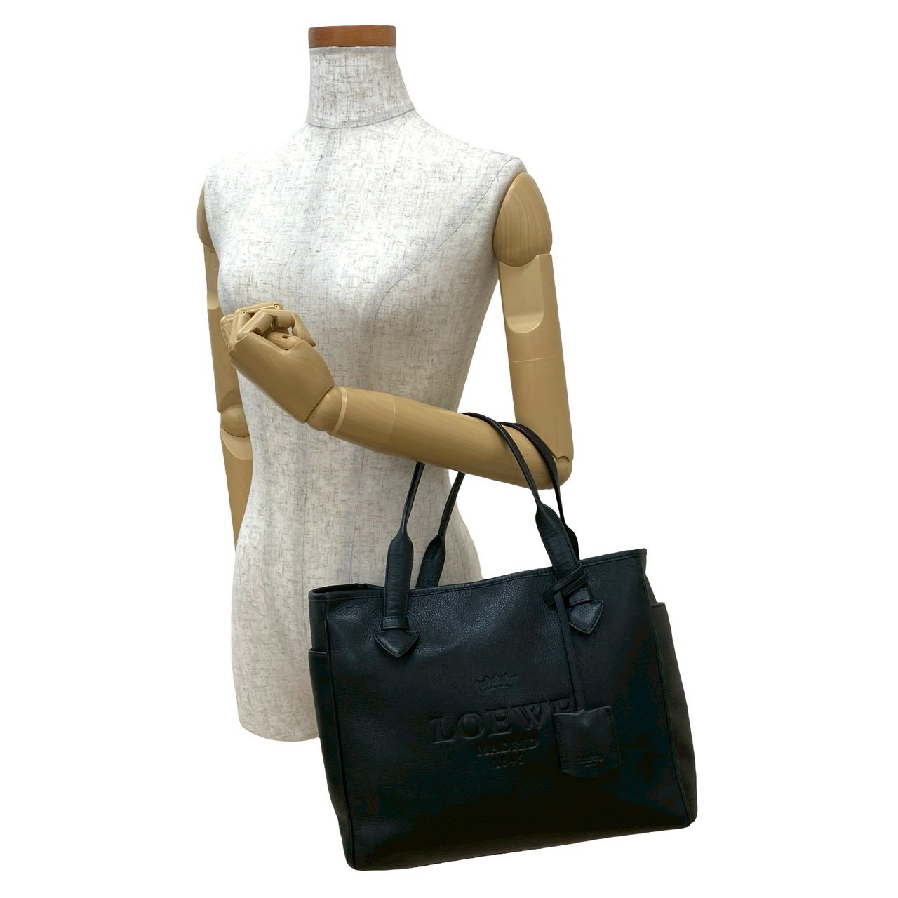 ヘリテージ ロゴ エンボストートバッグ レザー ブラック 76854