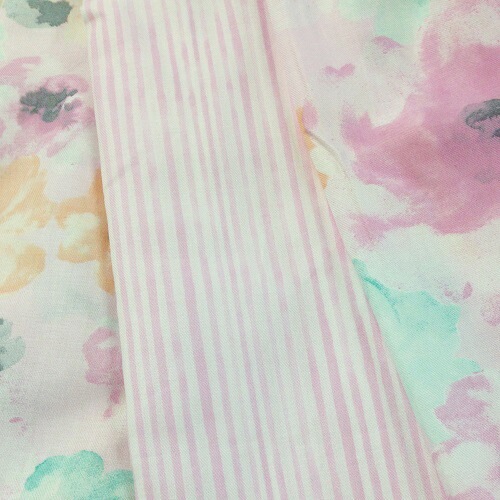 水彩 花柄 2枚重ね カーテン 綿100% 2枚組 幅100x110ー150cm丈 国産 日本製 ピンク ブルーオーダー MU-1 水彩 花柄 2枚重ね カーテン 綿100% 2枚組 幅100x110ー150cm丈 国産 日本製 ピンク ブルーオーダー MU-1