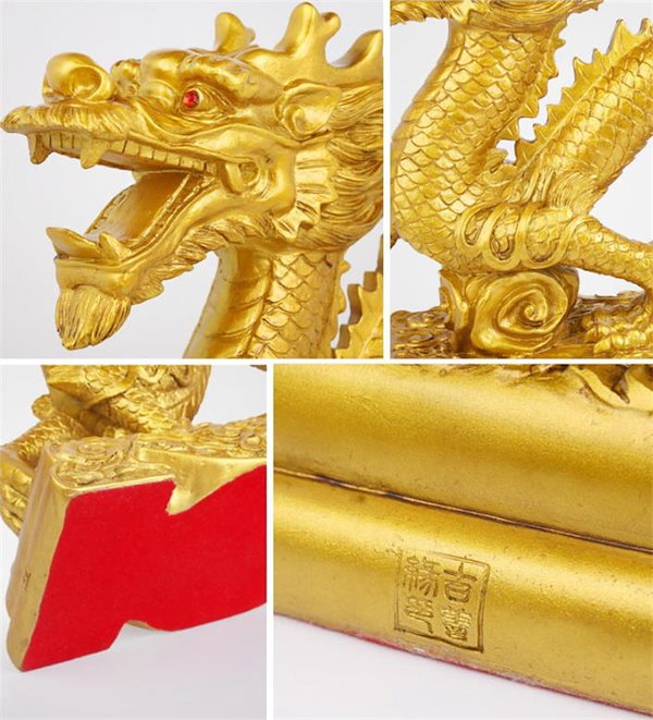 龍の置物は宝を集めて、龍の工芸品の応接間の装飾に来る0 - 置物