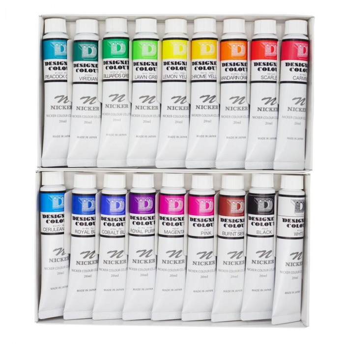 ニッカー絵具 デザイナースカラー 18色セットN DC20ML18N ニッカー絵具 デザイナースカラー 18色セットN DC20ML18N