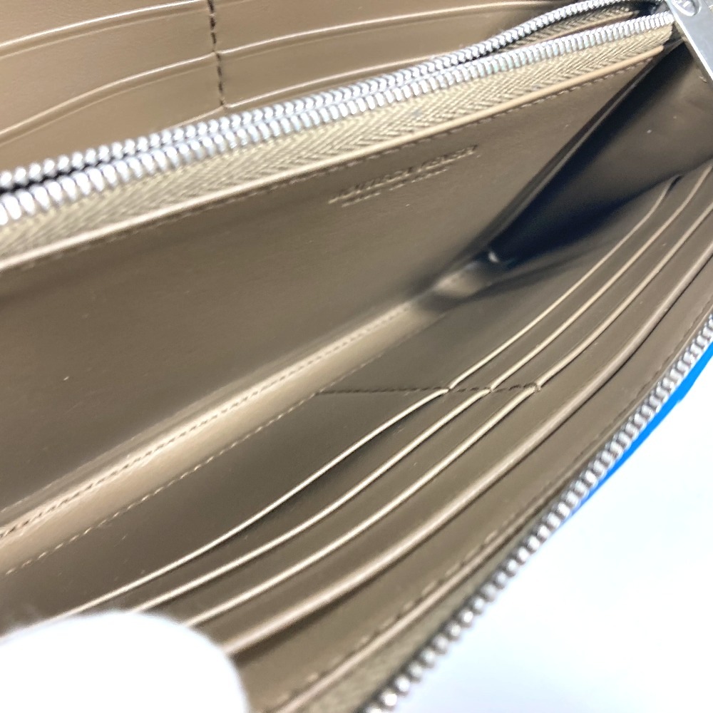 長財布 748054VCP142569 パーソナライズ カセット ジップアラウンドウォレット マキシイントレチャート ラウンドファスナー レザー ブラウン×ブル－