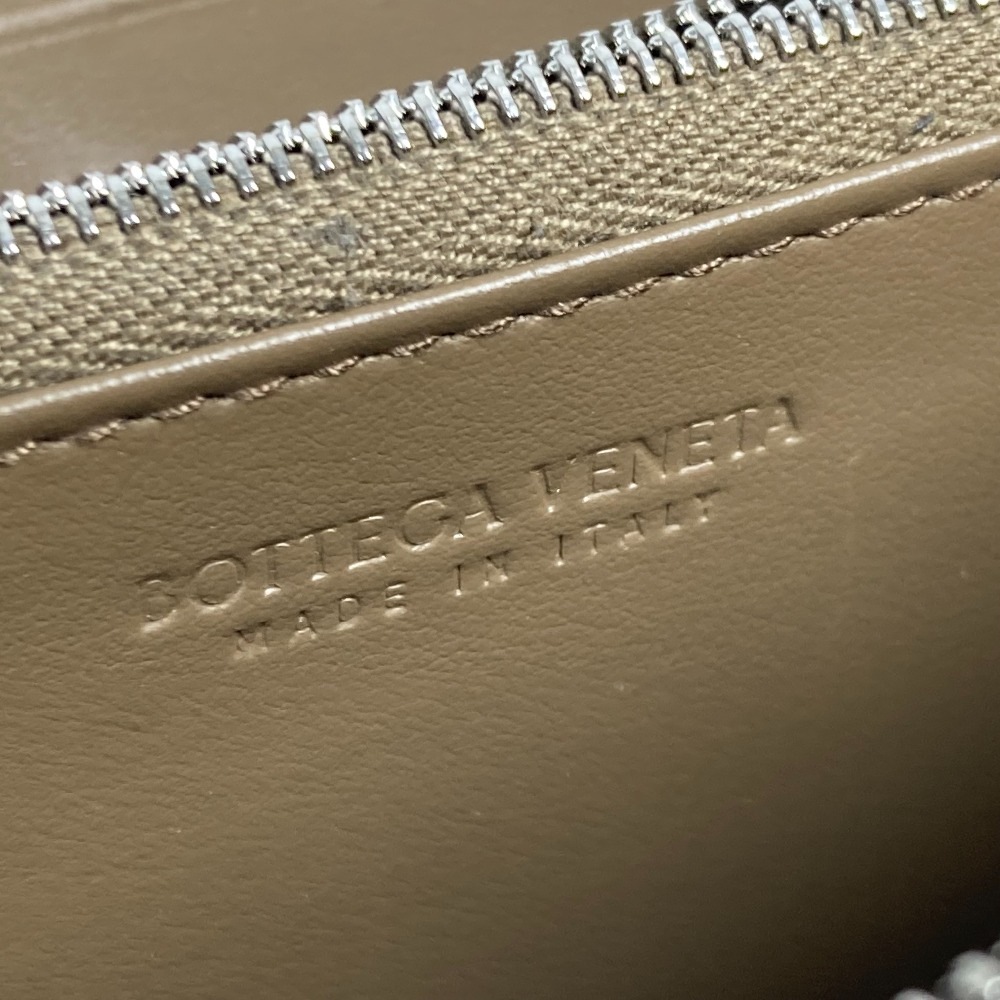 長財布 748054VCP142569 パーソナライズ カセット ジップアラウンドウォレット マキシイントレチャート ラウンドファスナー レザー ブラウン×ブル－