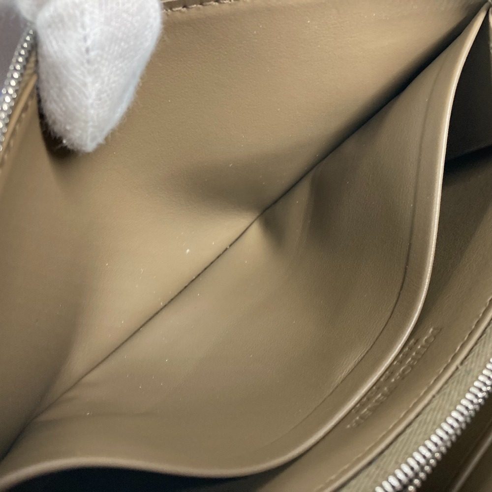 長財布 748054VCP142569 パーソナライズ カセット ジップアラウンドウォレット マキシイントレチャート ラウンドファスナー レザー ブラウン×ブル－