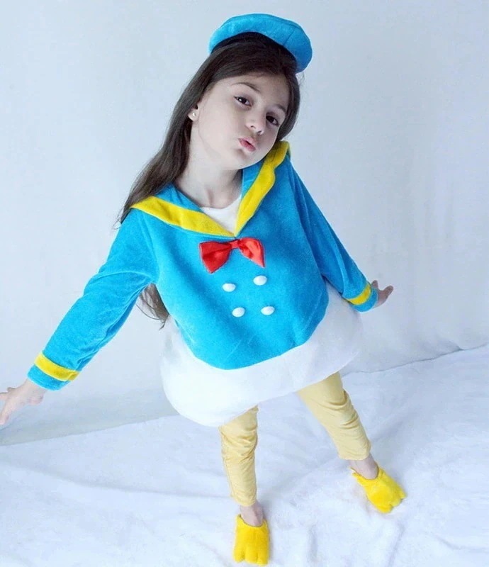 【1 つ購入すると 1 つ無料】ディズニー風 ドナルドダック風 ドナルド風 コスプレ ベビー ハロウィン衣装子供女の子コスプレ 仮装 舞台演出服