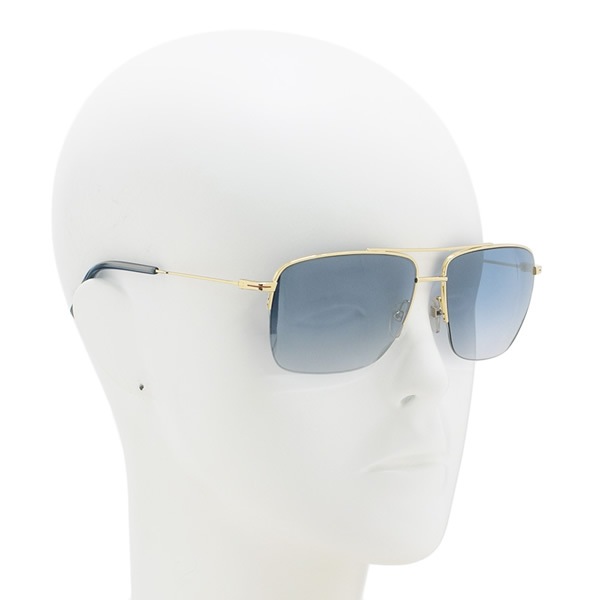 ゼニア サングラス ZEGNA EZ0138/S 30X 61 Ermenegildo Zegna ゴールド ブルー ノーズパッド UVカット メンズ