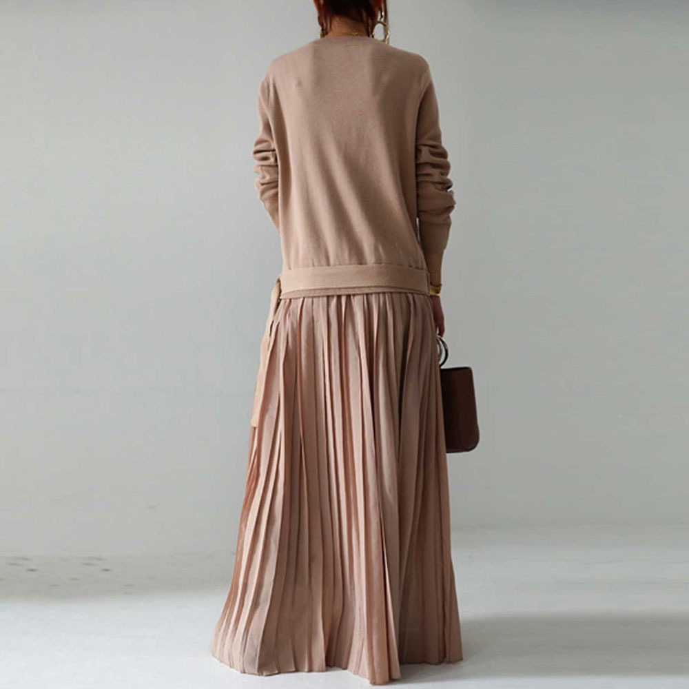ワンピース レディース ロングワンピース 韓国 ロング丈 マキシ丈 長袖 ラウンドネック フレア Aライン プリーツ ベルト ウエストマーク かわいい 大人可愛い きれいめ カジュアル エレガント ワンピース レディース ロングワンピース 韓国 ロング丈 マキシ丈 長袖 ラウンドネック フレア Aライン プリーツ ベルト ウエストマーク かわいい 大人可愛い きれいめ カジュアル エレガント