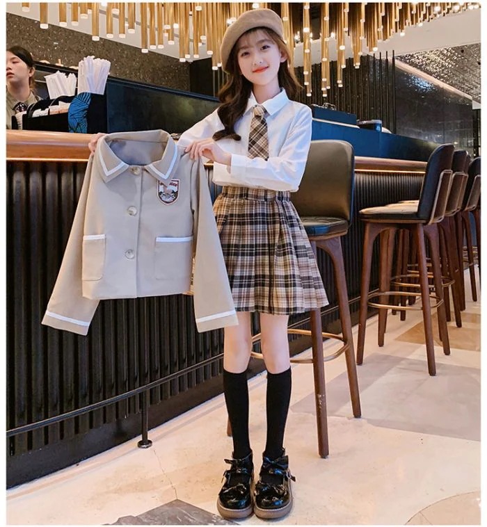 Hot!!!卒業式 スーツ 女の子 3点セット 子供服 小学生 制服 スクール ブレザー フォーマル