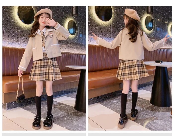 Hot!!!卒業式 スーツ 女の子 3点セット 子供服 小学生 制服 スクール ブレザー フォーマル