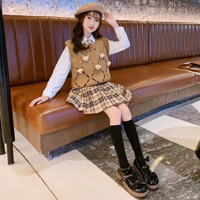 Hot!!!卒業式 スーツ 女の子 3点セット 子供服 小学生 制服 スクール ブレザー フォーマル
