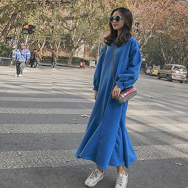 Qoo10] ワンマイル ワンピース ロング丈 スウェットワンピ