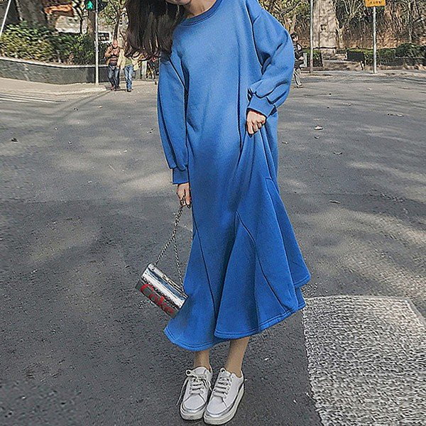 Qoo10] ワンマイル ワンピース ロング丈 スウェットワンピ