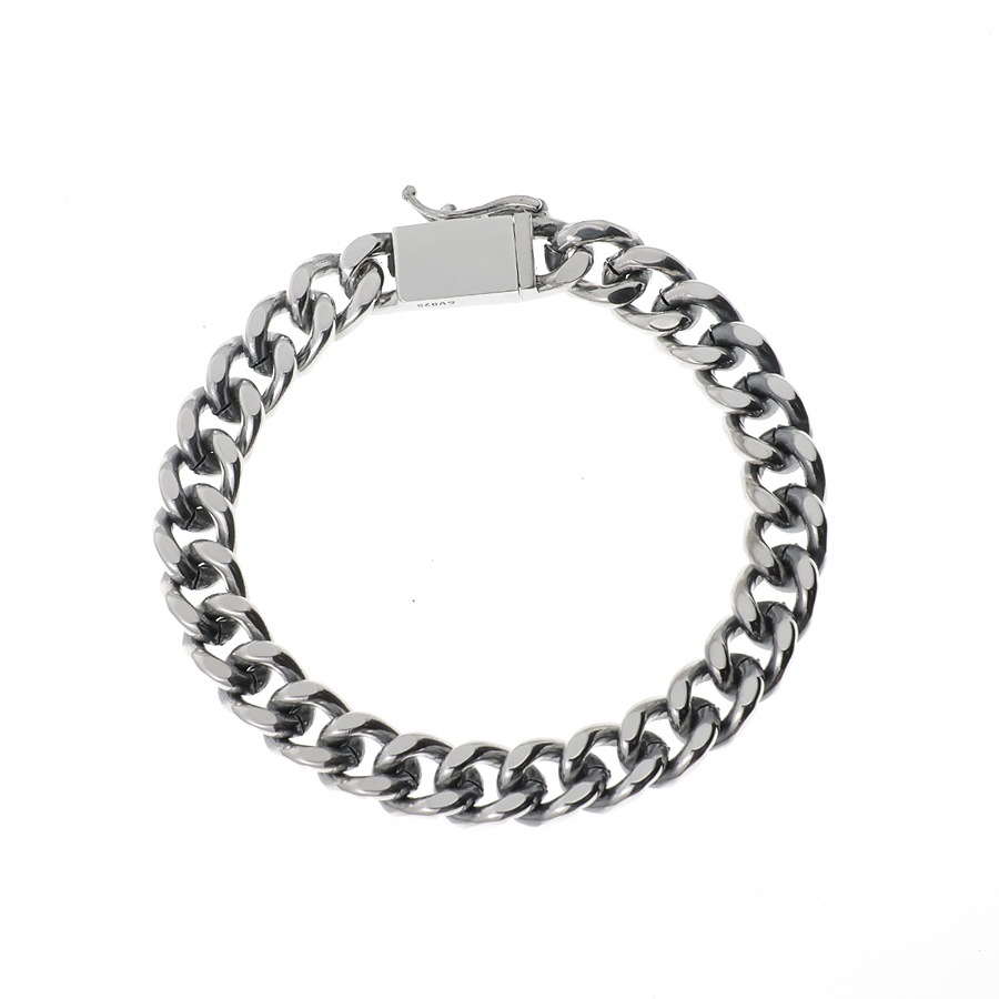 シルバー925 燻し銀 喜平チェーン ブレスレット つや出し加工 ユニセックス ストリート 幅-約8.2mm/厚み-約4.1mm シルバー925 燻し銀 喜平チェーン ブレスレット つや出し加工 ユニセックス ストリート 幅-約8.2mm/厚み-約4.1mm