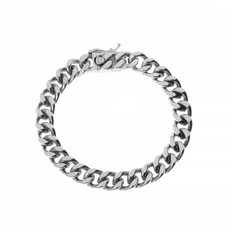 シルバー925 燻し銀 喜平チェーン ブレスレット つや出し加工 ユニセックス ストリート 幅-約8.2mm/厚み-約4.1mm シルバー925 燻し銀 喜平チェーン ブレスレット つや出し加工 ユニセックス ストリート 幅-約8.2mm/厚み-約4.1mm