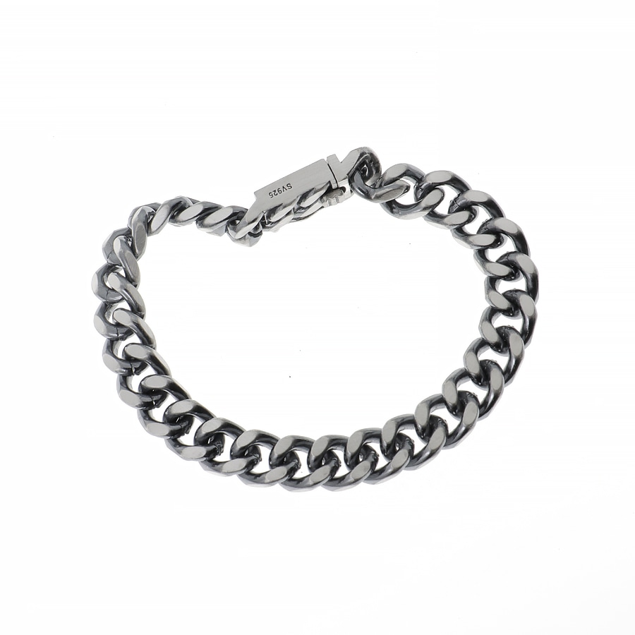 シルバー925 燻し銀 喜平チェーン ブレスレット つや出し加工 ユニセックス ストリート 幅-約8.2mm/厚み-約4.1mm シルバー925 燻し銀 喜平チェーン ブレスレット つや出し加工 ユニセックス ストリート 幅-約8.2mm/厚み-約4.1mm