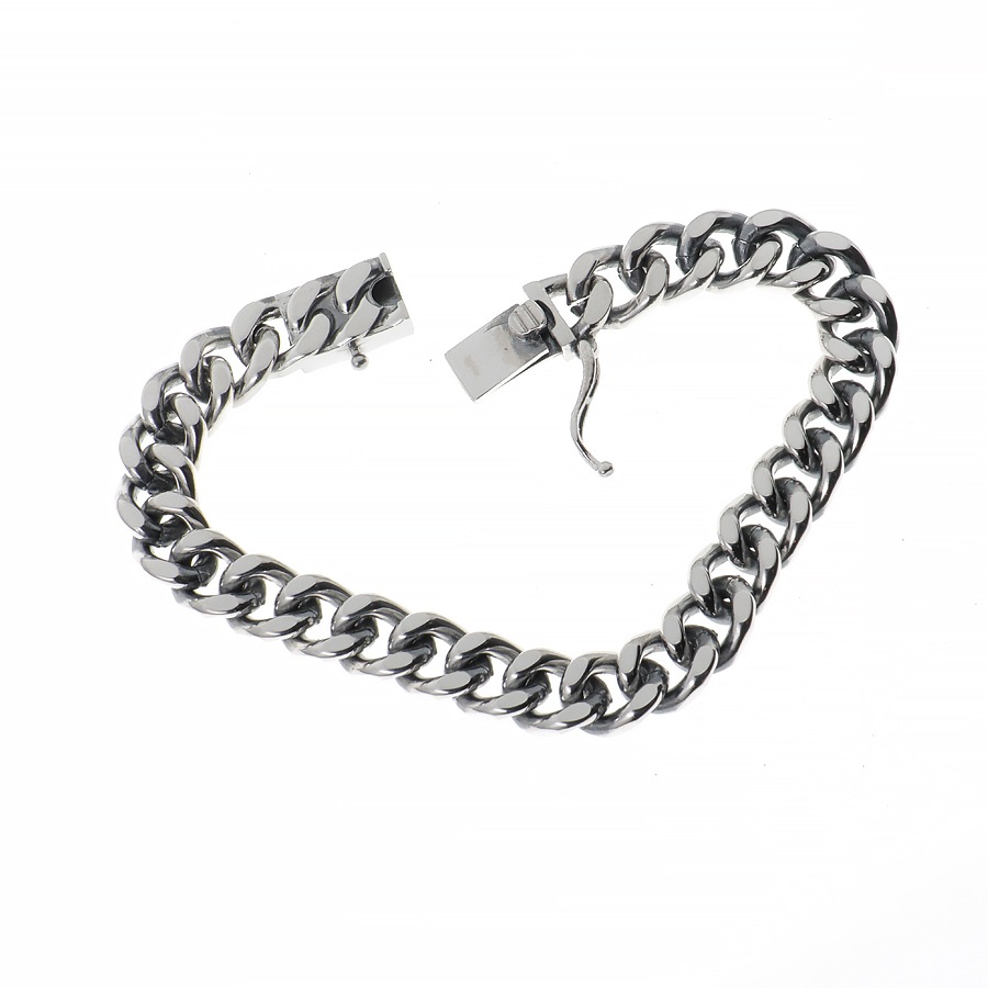 シルバー925 燻し銀 喜平チェーン ブレスレット つや出し加工 ユニセックス ストリート 幅-約8.2mm/厚み-約4.1mm シルバー925 燻し銀 喜平チェーン ブレスレット つや出し加工 ユニセックス ストリート 幅-約8.2mm/厚み-約4.1mm