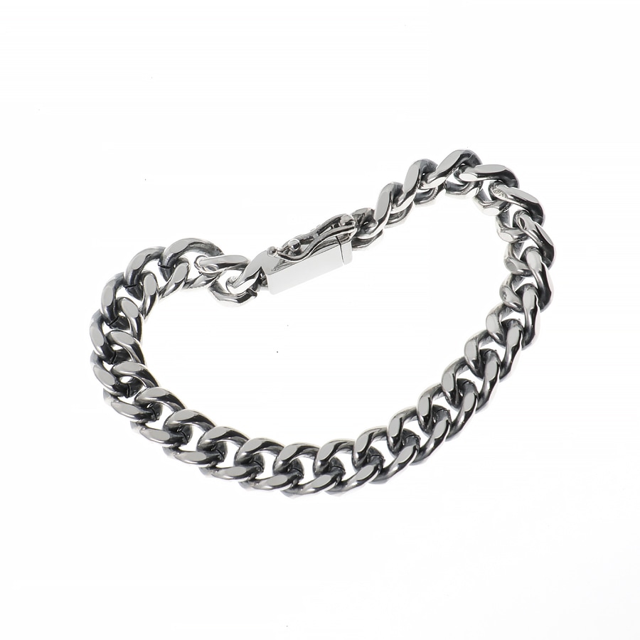 シルバー925 燻し銀 喜平チェーン ブレスレット つや出し加工 ユニセックス ストリート 幅-約8.2mm/厚み-約4.1mm シルバー925 燻し銀 喜平チェーン ブレスレット つや出し加工 ユニセックス ストリート 幅-約8.2mm/厚み-約4.1mm