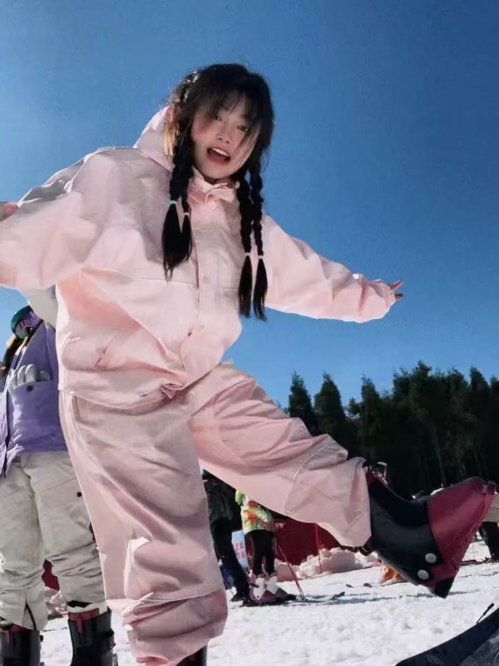 スキーウェア 防水 保温 防風 可愛い ピンク レディースファション シンプル ズボン