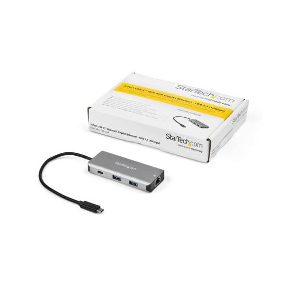 StarTech.com 3ポートUSB-Cハブ ブラック&スペースグレー HB31C2A1CGB 1個 StarTech.com 3ポートUSB-Cハブ ブラック&スペースグレー HB31C2A1CGB 1個