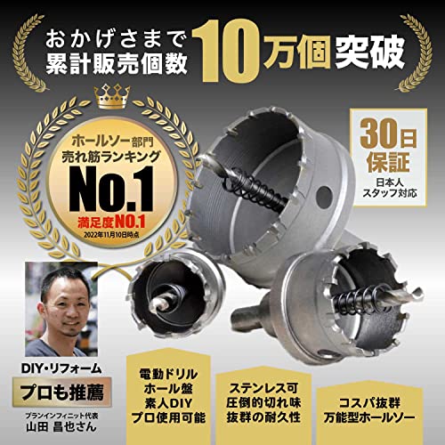 【DIYのプロ推薦】 超硬 ステンレス ホールソー 穴あけ 電動ドリル ホルソー ホールカッター ShopXJ (1, 120ｍｍ)