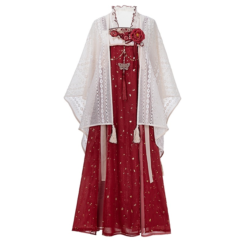 正規品デザイン薔薇花雨新韓国ワンピースストールcos要素セット春夏