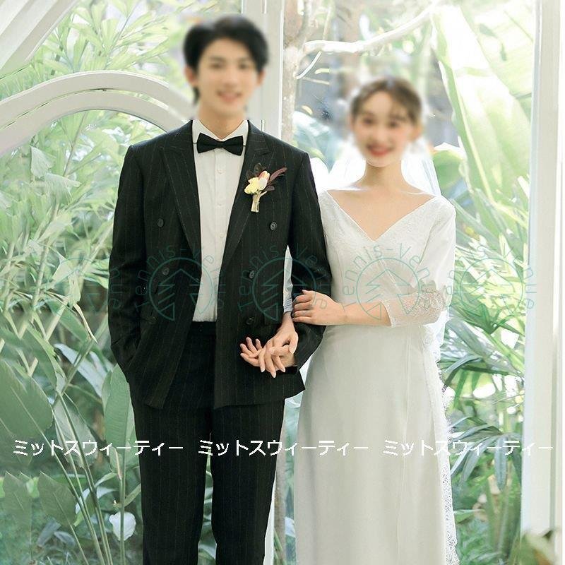 ウェディングドレス ロングドレス 結婚式 クラシック ウエディングドレス 二次会 花嫁 前撮り エレ