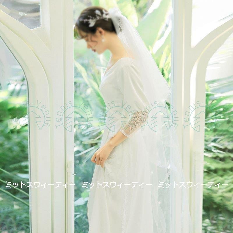 ウェディングドレス ロングドレス 結婚式 クラシック ウエディングドレス 二次会 花嫁 前撮り エレ