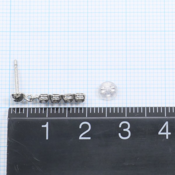 K14 14金 WG ホワイトゴールド ピアス ダイヤ 総重量約1.1g ジュエリー 中古