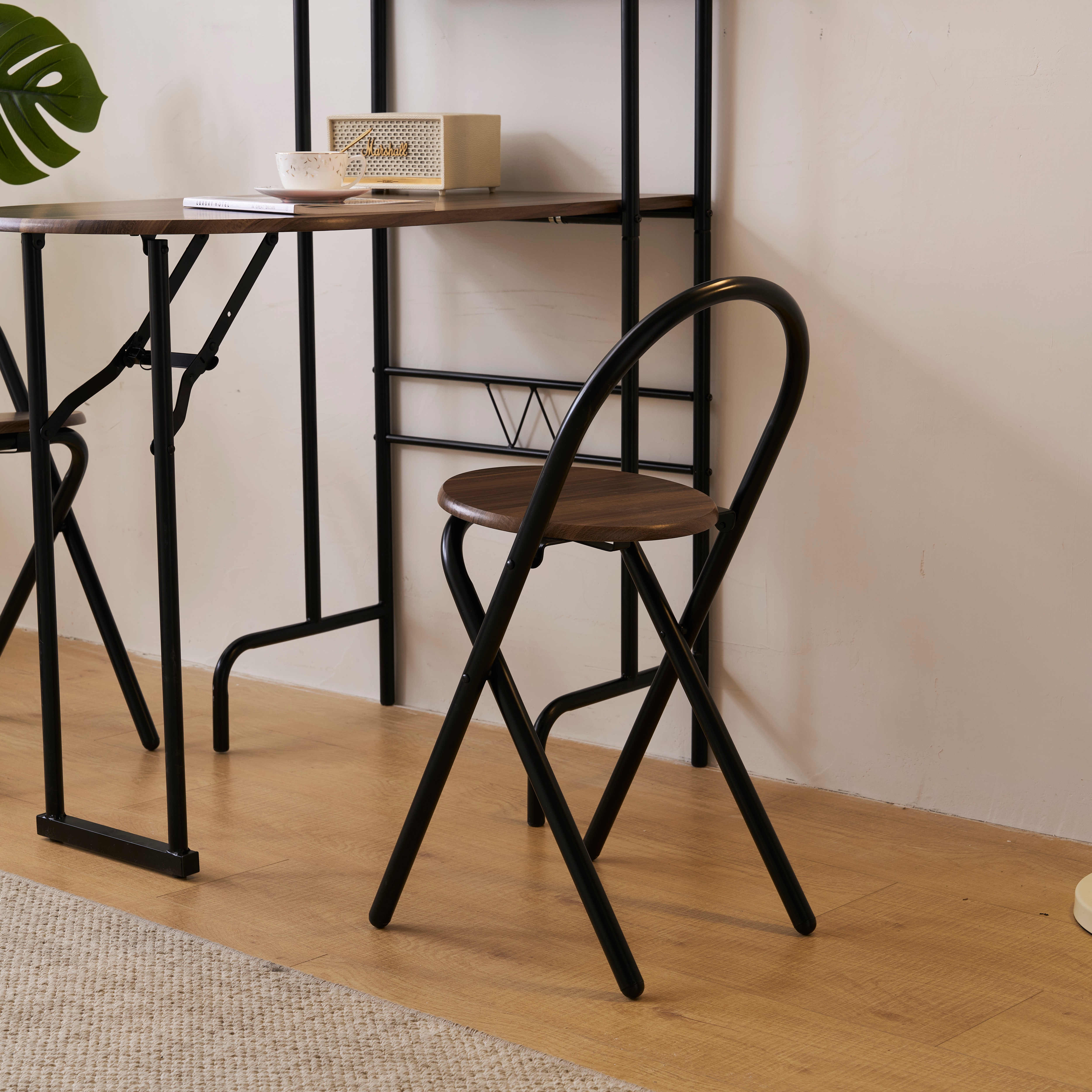 パソコンデスク ダイニングテーブル3点セット 2人用 折り畳み式 幅90cm